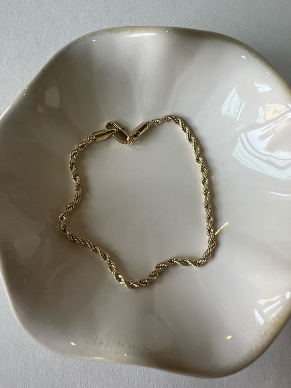 14k Gold Plated Rope Chain Minimalistic Bracelet